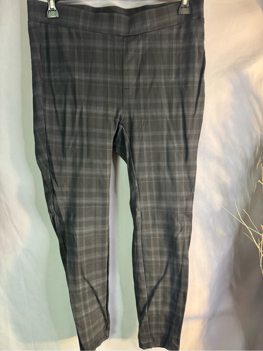 Style & Co. Gray Plaid Skinny Ponte Pants